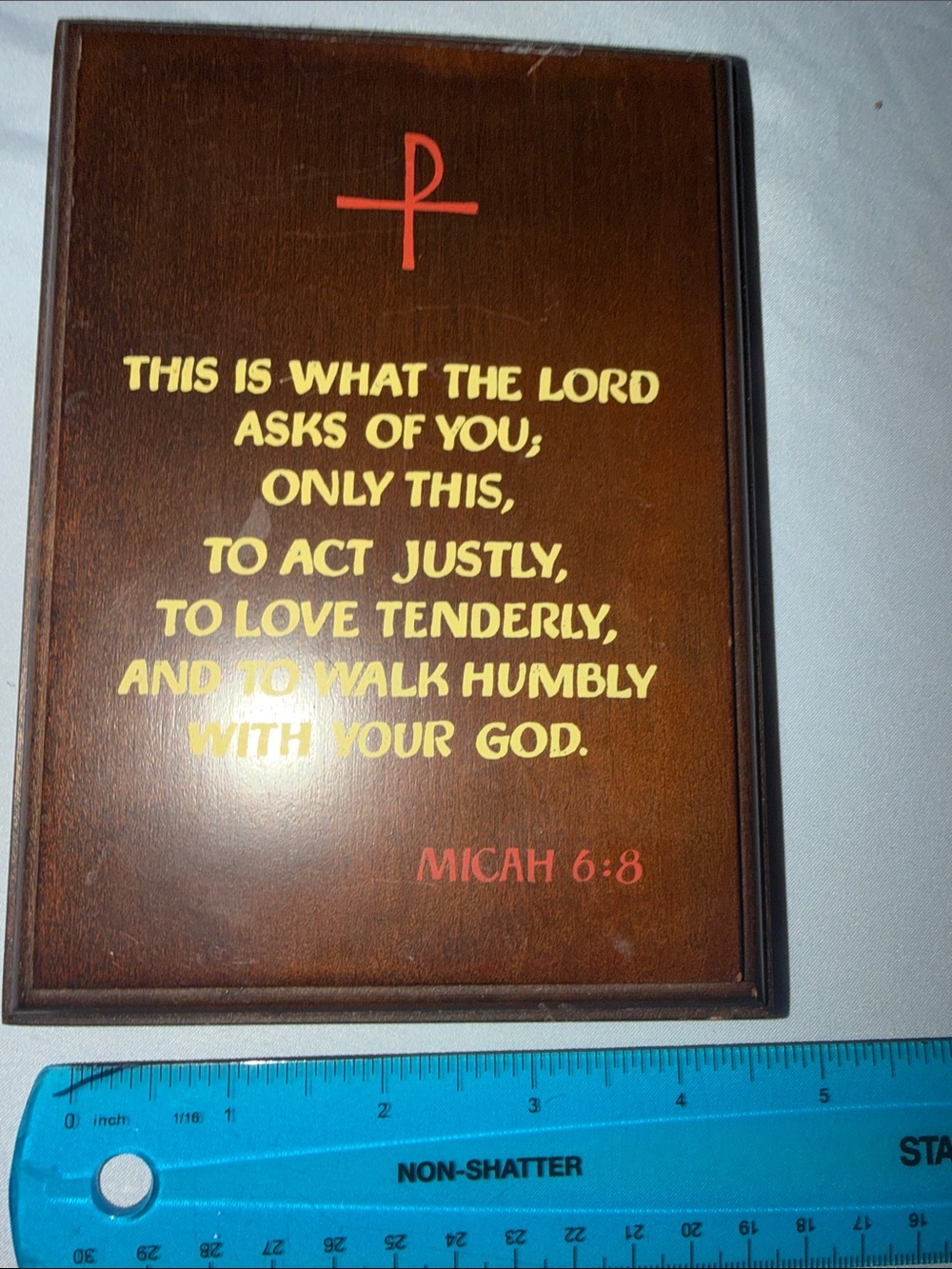 Faith Wall Plaque with Micah 6:8 in Brown